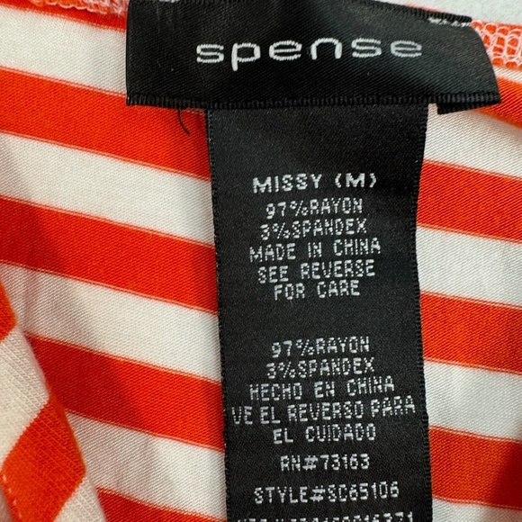 Spense Striped Sleeveless Maxi Dress Womens Missy Size Medium Orange White - Picture 3 of 8